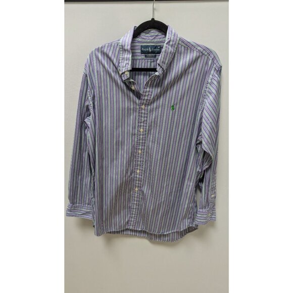 Ralph Lauren Purple Striped "Classic Fit" Button-Down Shirt - Picture 1 of 2